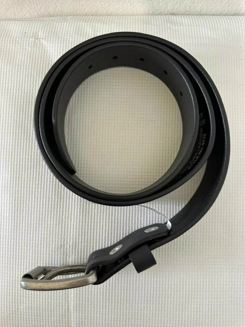 Paul Taylor Men's Black Leather Belt With Silver Tone Buckle